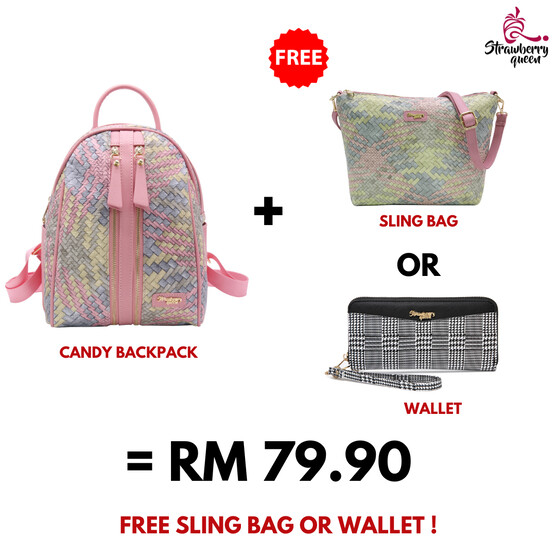 CANDY BACKPACK - RATTAN AG, PASTEL PINK